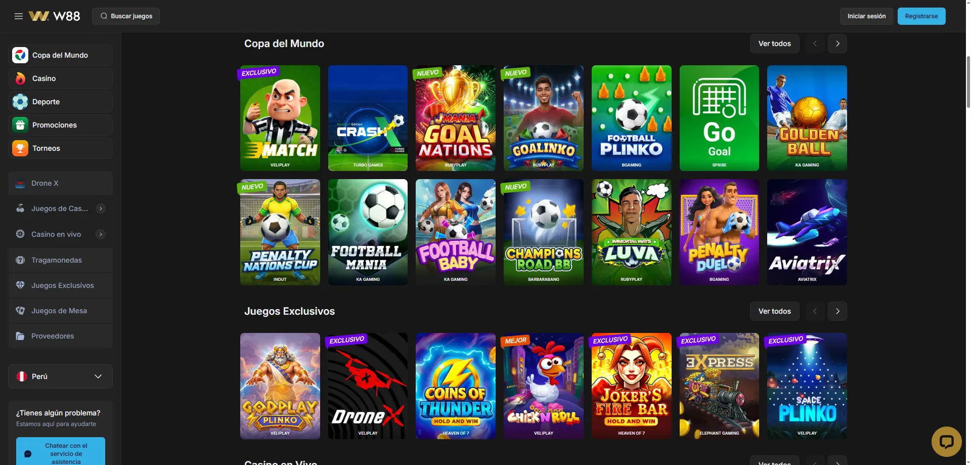 w88 Casino spellen — virtuele sporten en e-sports online