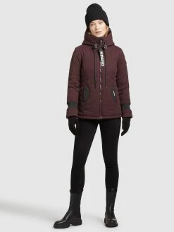 Khujo Winterjassen Winterjas Dames Wijnrood -Exporteren Kleding Pracht Winkel 105ab2a2a3ad6b785d8ce749277d0666