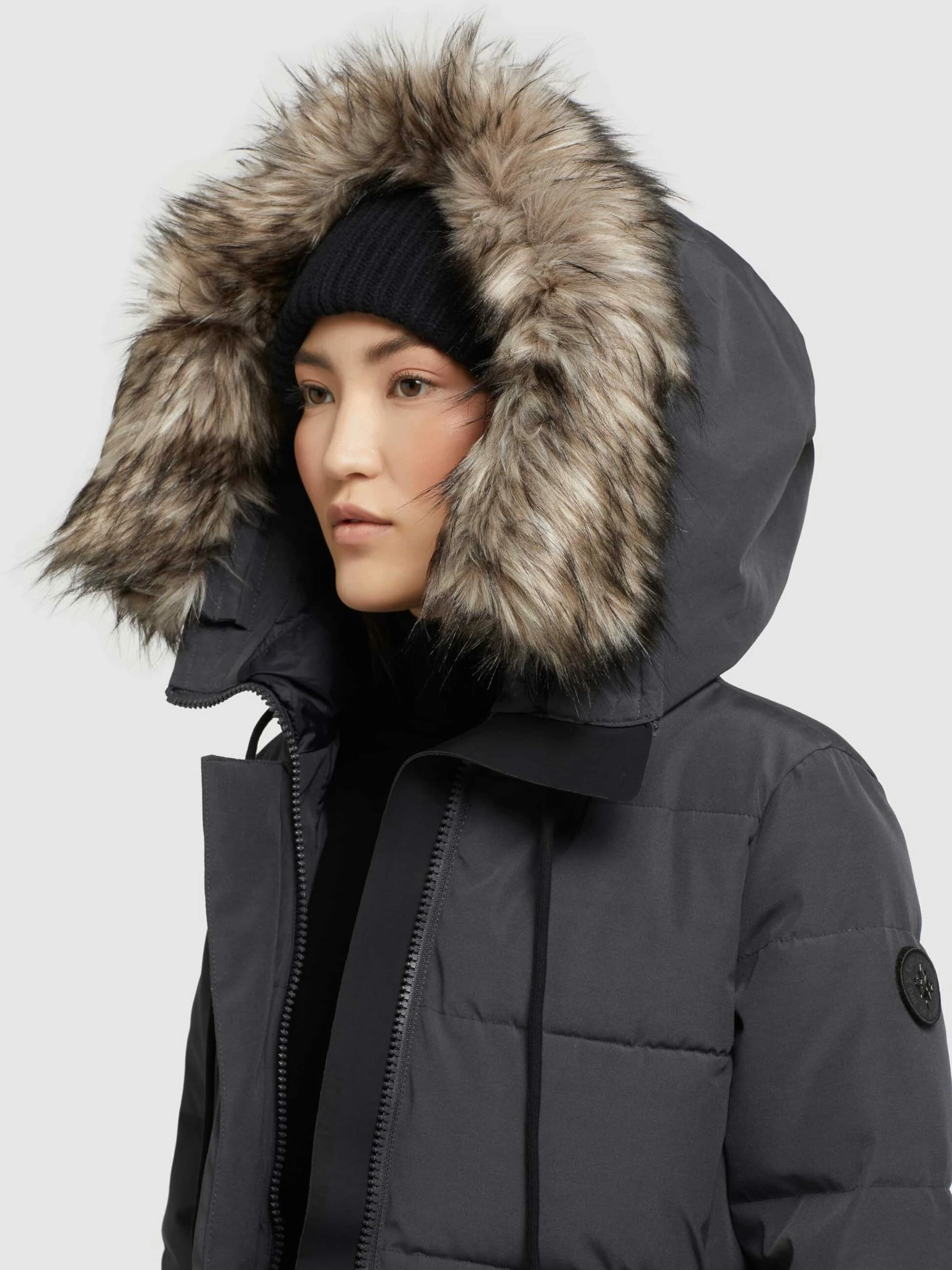 Khujo Wintermantels Wintermantel LOLL Dames Antraciet 9 Khujo Wintermantels Wintermantel LOLL Dames Antraciet - Afbeelding 7