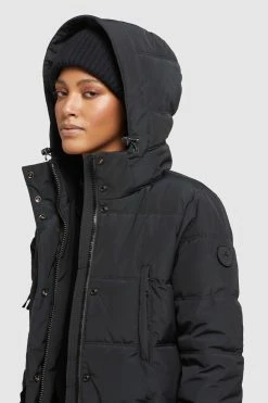 Khujo Wintermantels Wintermantel Kleo Dames Zwart -Exporteren Kleding Pracht Winkel 1b313ef43bc2d976dcc34150f489446c