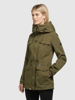 Khujo Parkas Tussenparka ELST Dames Olijfgroen -Exporteren Kleding Pracht Winkel 332bd18064ba173f615e345555ba1bab