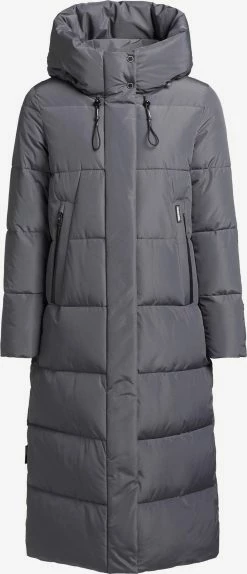 Khujo Wintermantels Wintermantel Soulani Dames Stone Grey