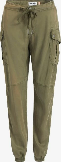 Khujo Cargobroeken Tapered Cargobroek Joslin Dames Olijfgroen
