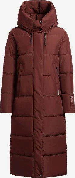 Khujo Wintermantels Wintermantel Soulani Dames Donkerrood