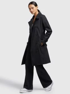 Khujo Trenchcoats Tussenmantel Sarina Dames Zwart -Exporteren Kleding Pracht Winkel 77807bdd7b6ce7b6b4116f3ed37da47b