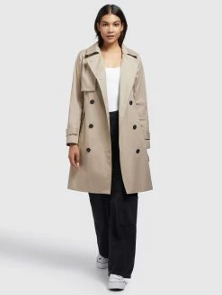 Khujo Trenchcoats Tussenmantel Sarina Dames Lichtbeige -Exporteren Kleding Pracht Winkel 8e1b2758524b98abc8d007426b47e96e