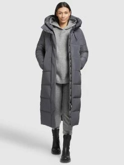 Khujo Wintermantels Wintermantel Soulani Dames Stone Grey -Exporteren Kleding Pracht Winkel 93162f3bc5b3d598eb27ac9d2f2140b4