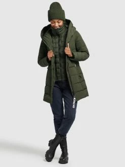 Khujo Korte Mantels Wintermantel Floyt Dames Olijfgroen -Exporteren Kleding Pracht Winkel a0a3e12ce4c97ab07354a795b563566a