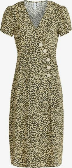 Khujo Blousejurken Blousejurk Porgy Dames Pasteelgeel / Zwart