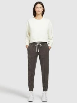Khujo Pantalons Tapered Broek SANDI Dames Antraciet -Exporteren Kleding Pracht Winkel c91ca4892f2a5eeb94370deb41edf256