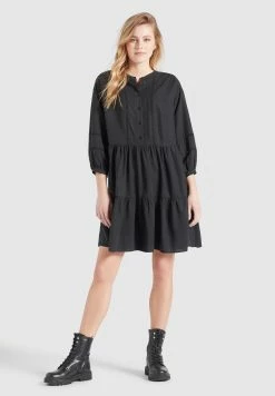 Khujo Blousejurken Blousejurk Crepes Dames Zwart -Exporteren Kleding Pracht Winkel eb065f9ee85f03763617ba09afc229a6